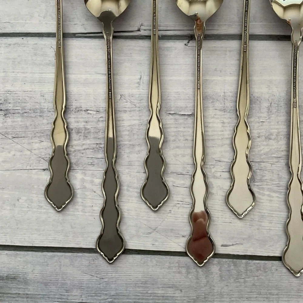 Oneida Distinction Deluxe HH VALERIE Stainless Flatware 10 Iced Tea Spoons